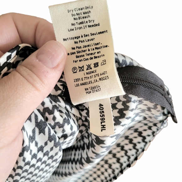 NWOT L'AGENCE Bensen Wrap Silk Houndstooth Blouse - Picture 12 of 13